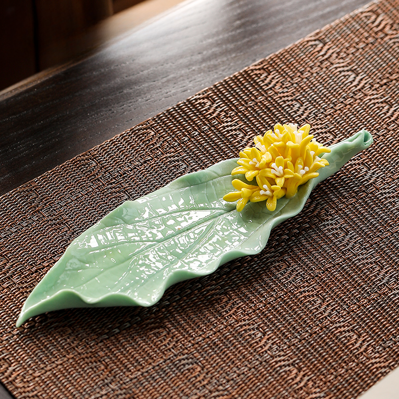 查姐陶瓷《桂花树叶》新中式陶瓷线香插线香座香薰炉居家茶室书房