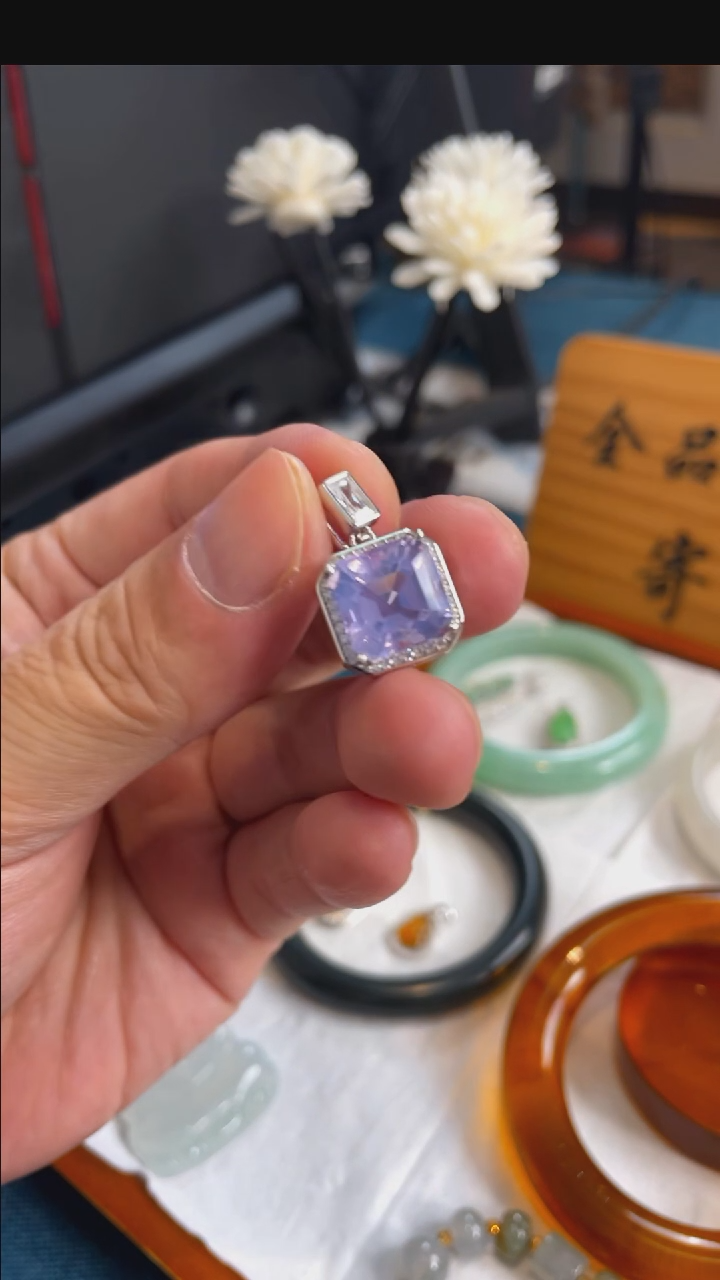 颈饰银S925镶嵌紫晶3069号