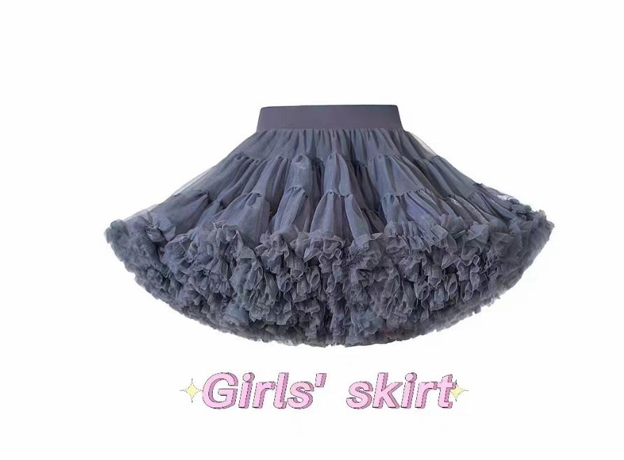 深灰色女童凸凸裙
