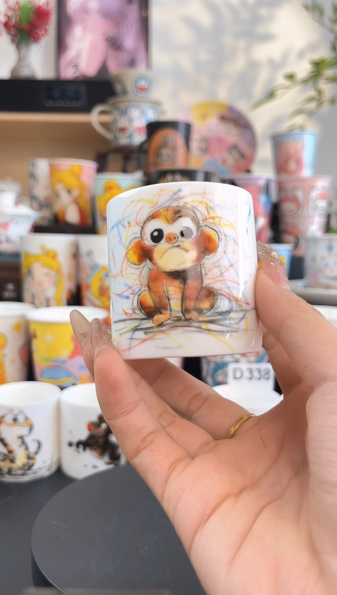 【闪购商品】摆件手工手绘陶瓷小杯杯