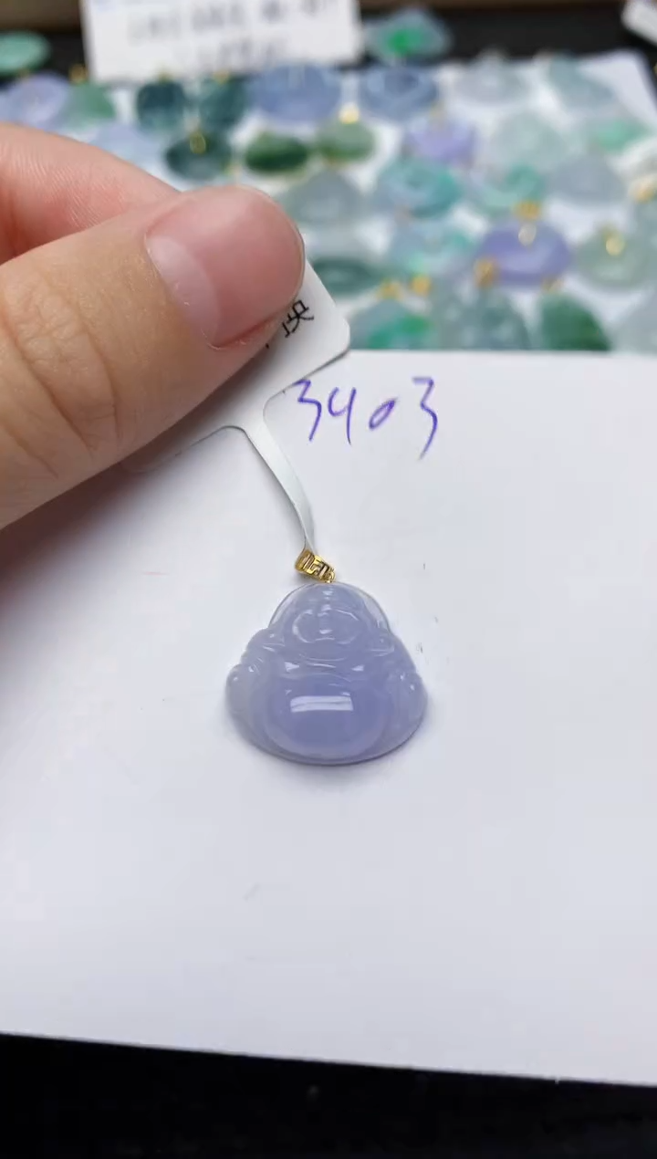 颈饰18K金镶嵌翡翠 天然缅甸A货翡翠百元以上9元证书费自理·