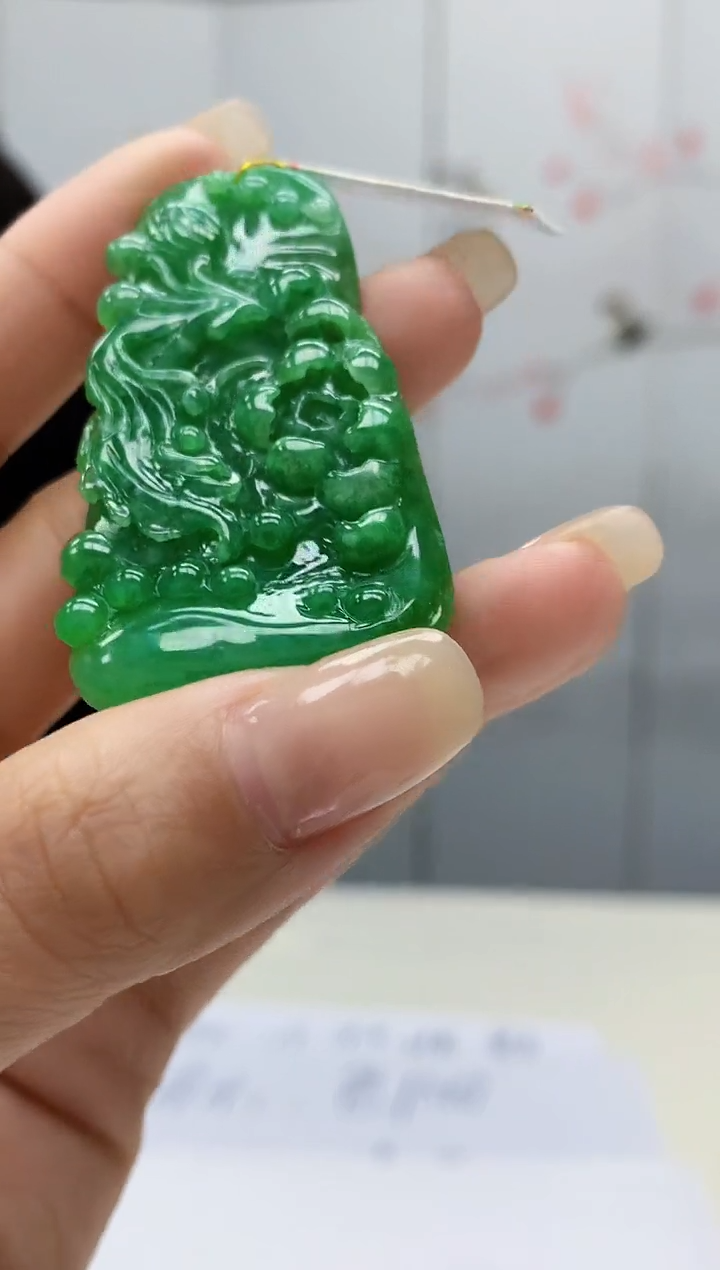 【闪购商品】定制翡翠未镶嵌4852lr-毛货挂件送珠链23
