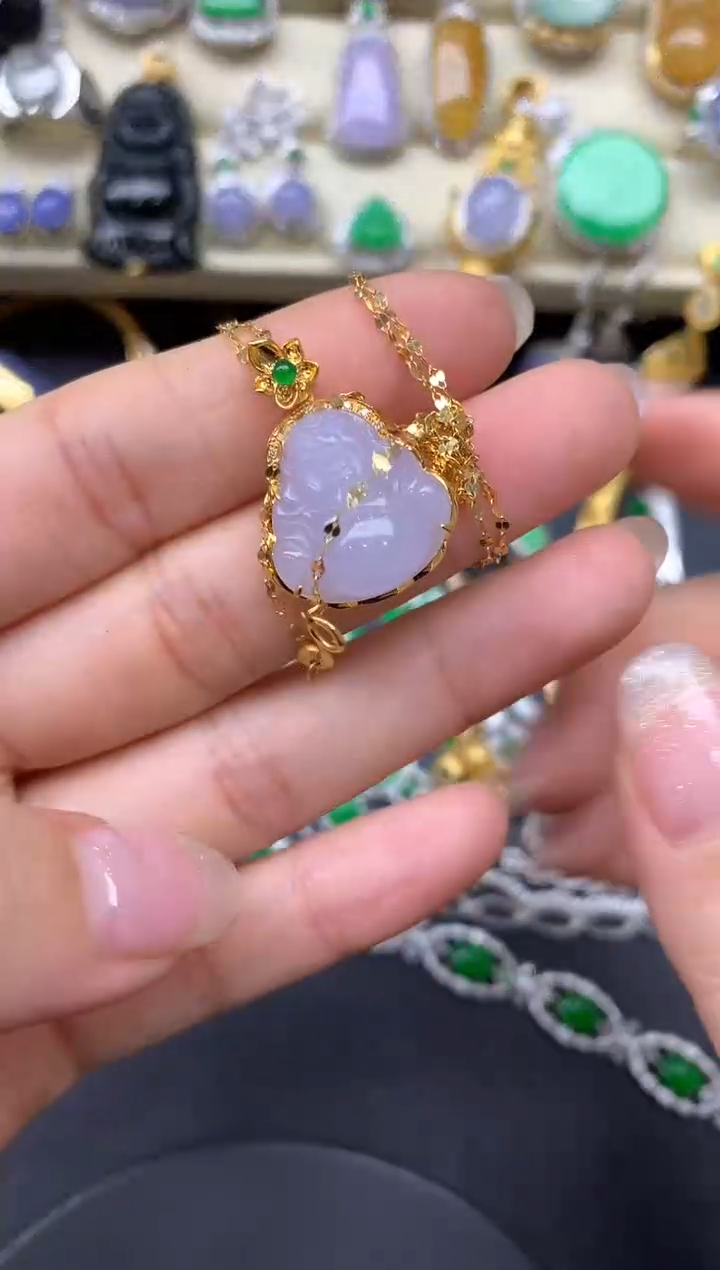 【闪购商品】翡翠颈饰18K金镶嵌325-中国好珍宝