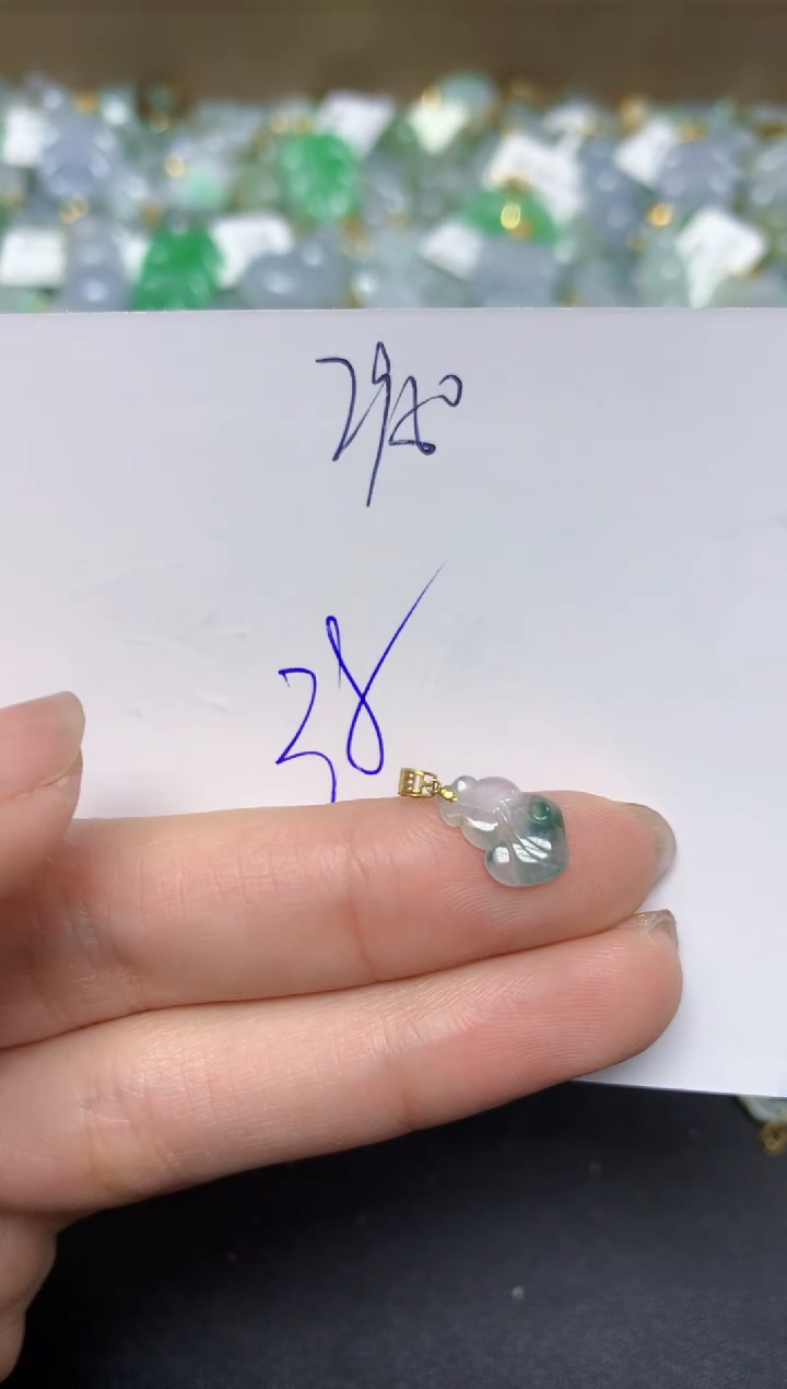 【闪购商品】翡翠颈饰18K金镶嵌 天然翡翠A货