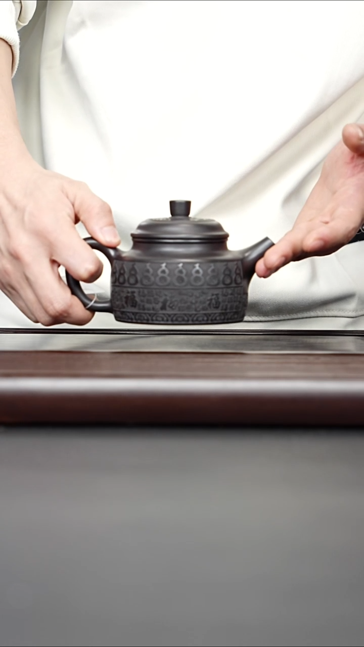 紫砂壶 百福福禄德钟 石黄 李雨遥