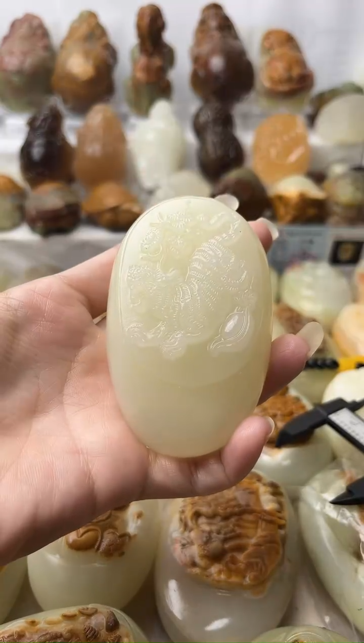 石材方解石手把摆件不退换虎