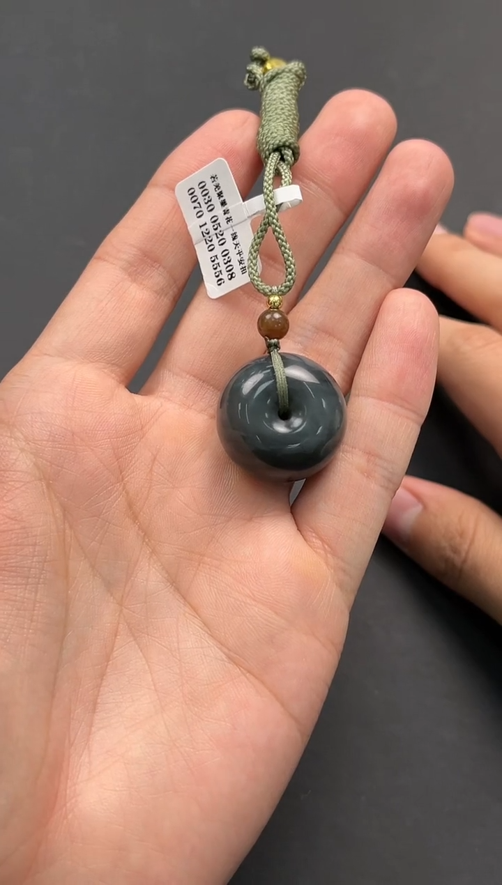 未镶嵌手串和田玉若羌李保国矿青花平安扣微色差