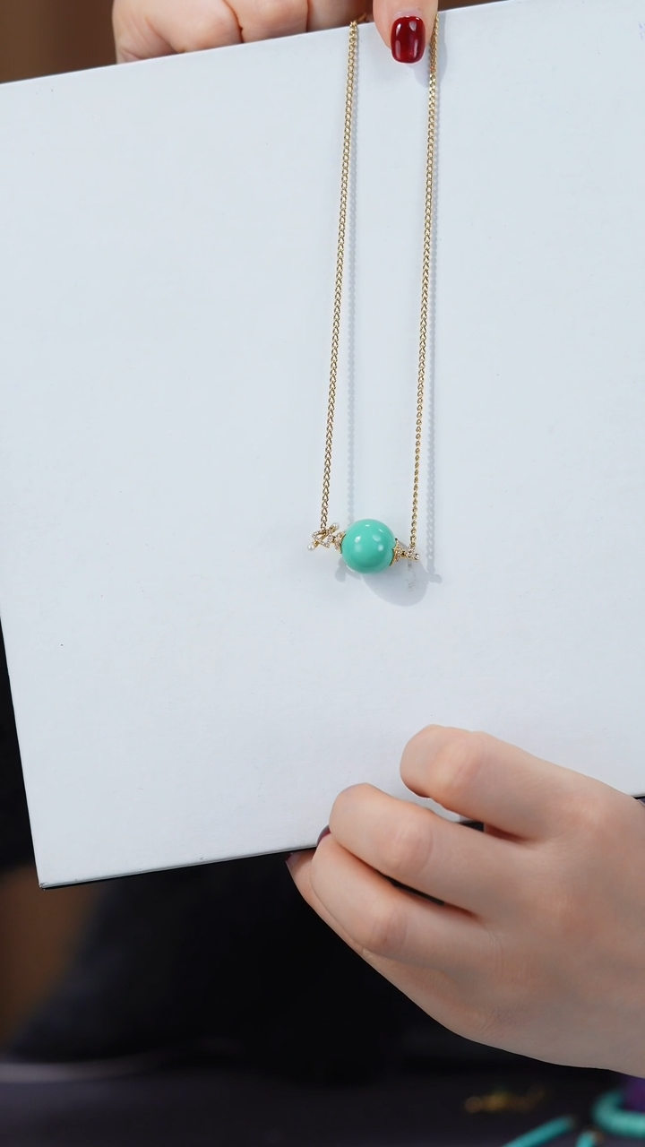 【闪购商品】绿松石项链18K金镶嵌1