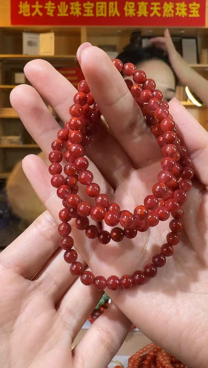 未镶嵌手串南红玛瑙5.5mm天然双色南红玛瑙手串4圈多样性发一