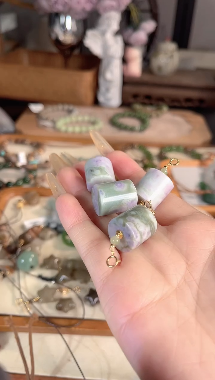 吊坠(不含链)银S925镶嵌和田玉多样性发其一孤品默认微瑕