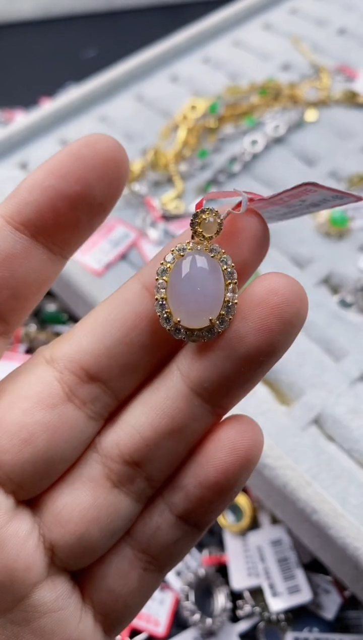 翡翠戒指银S925镶嵌6666---3