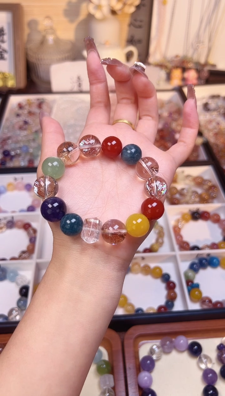 未镶嵌手串水晶青花瓷