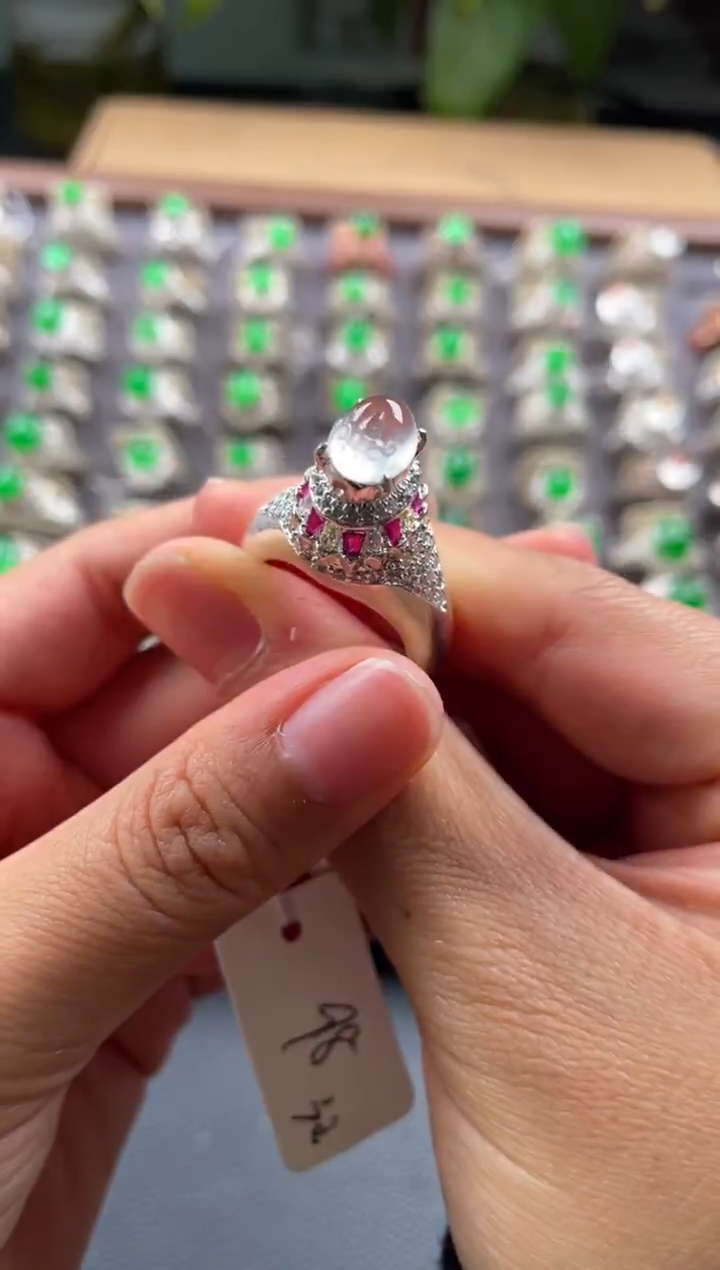 未镶嵌戒指翡翠天然缅甸A货翡翠戒面 1.2