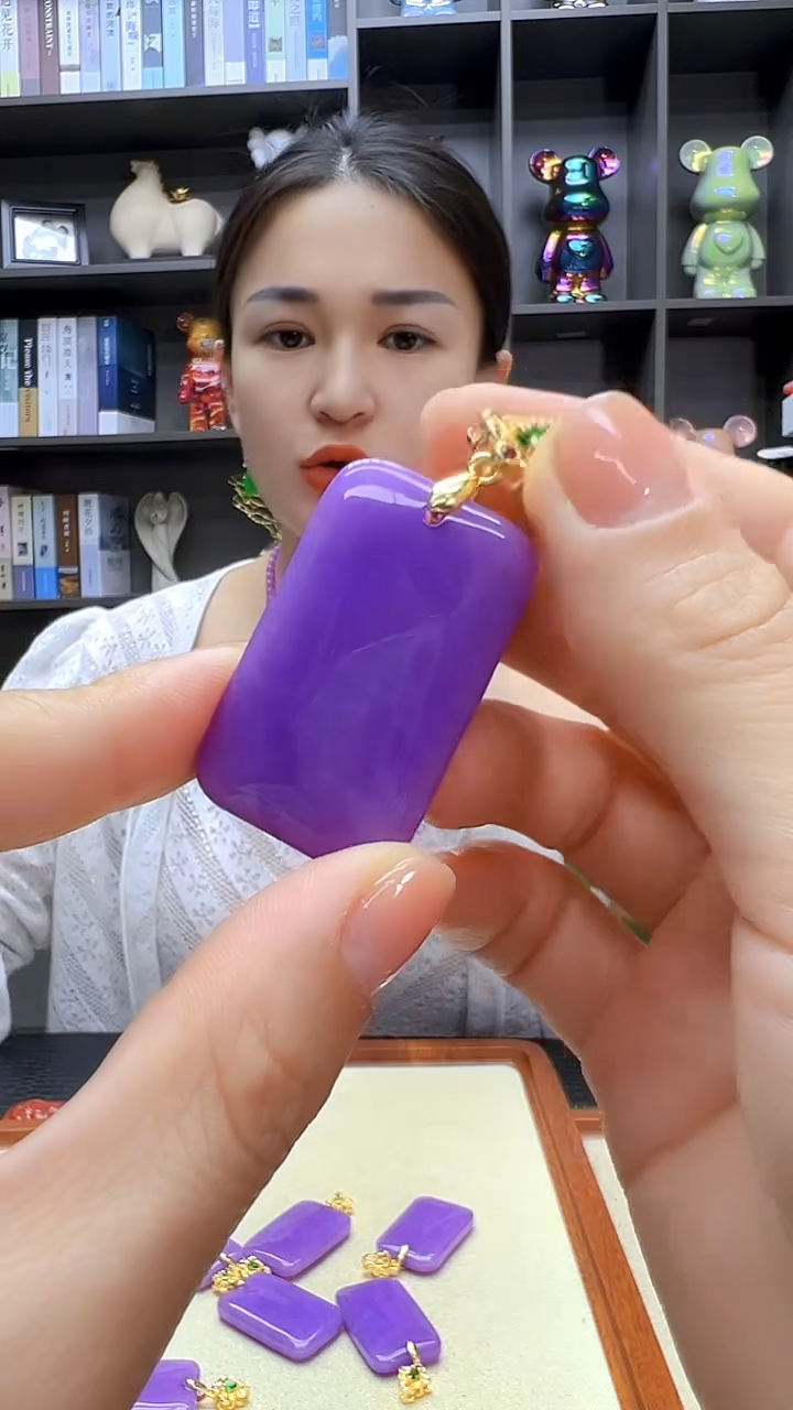 翡翠14K金镶嵌颈饰沉白diy劲饰