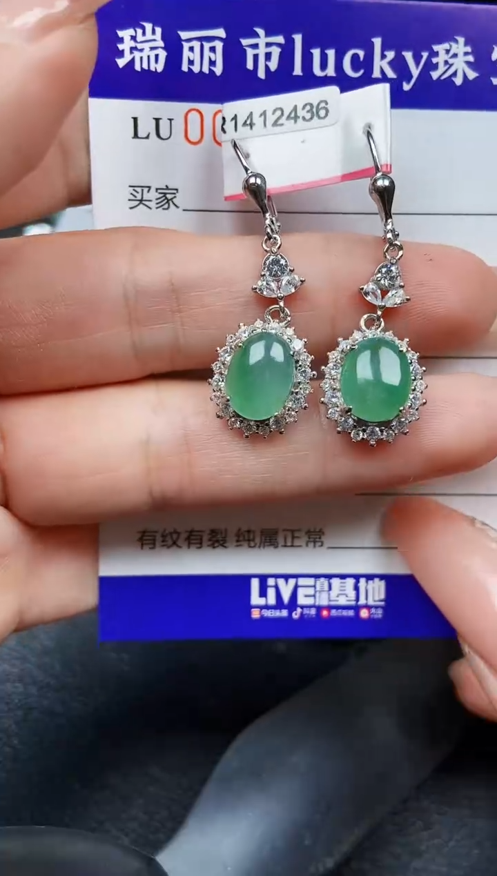 翡翠银S925镶嵌颈饰6763