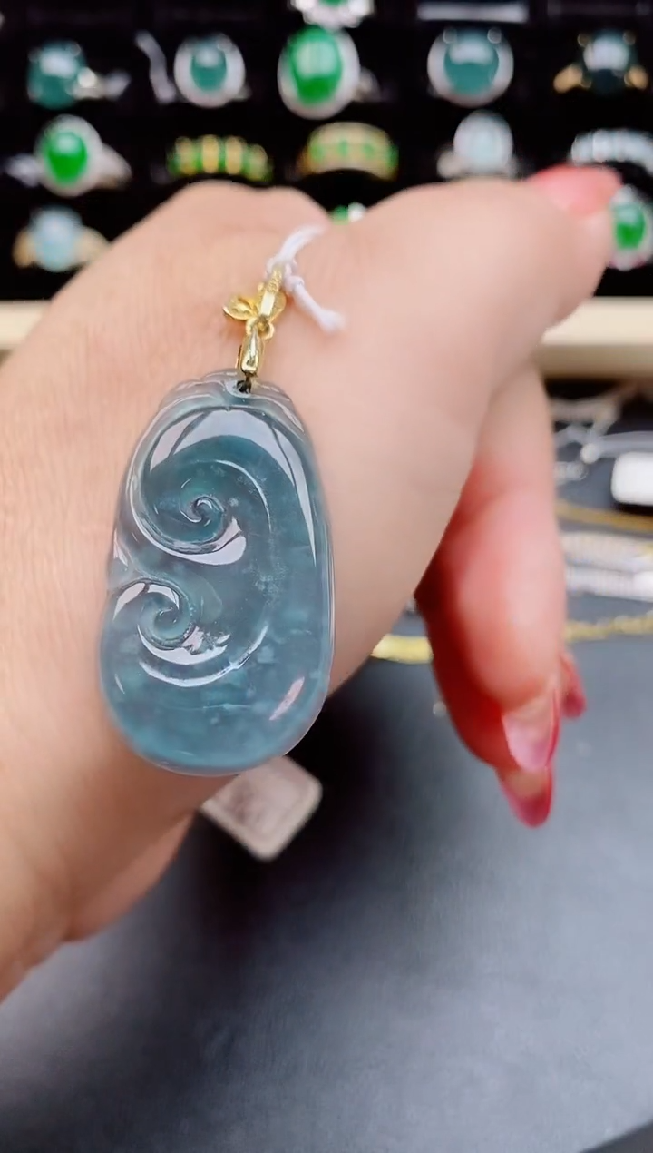 【闪购商品】翡翠吊坠(不含链)银S925镶嵌50805