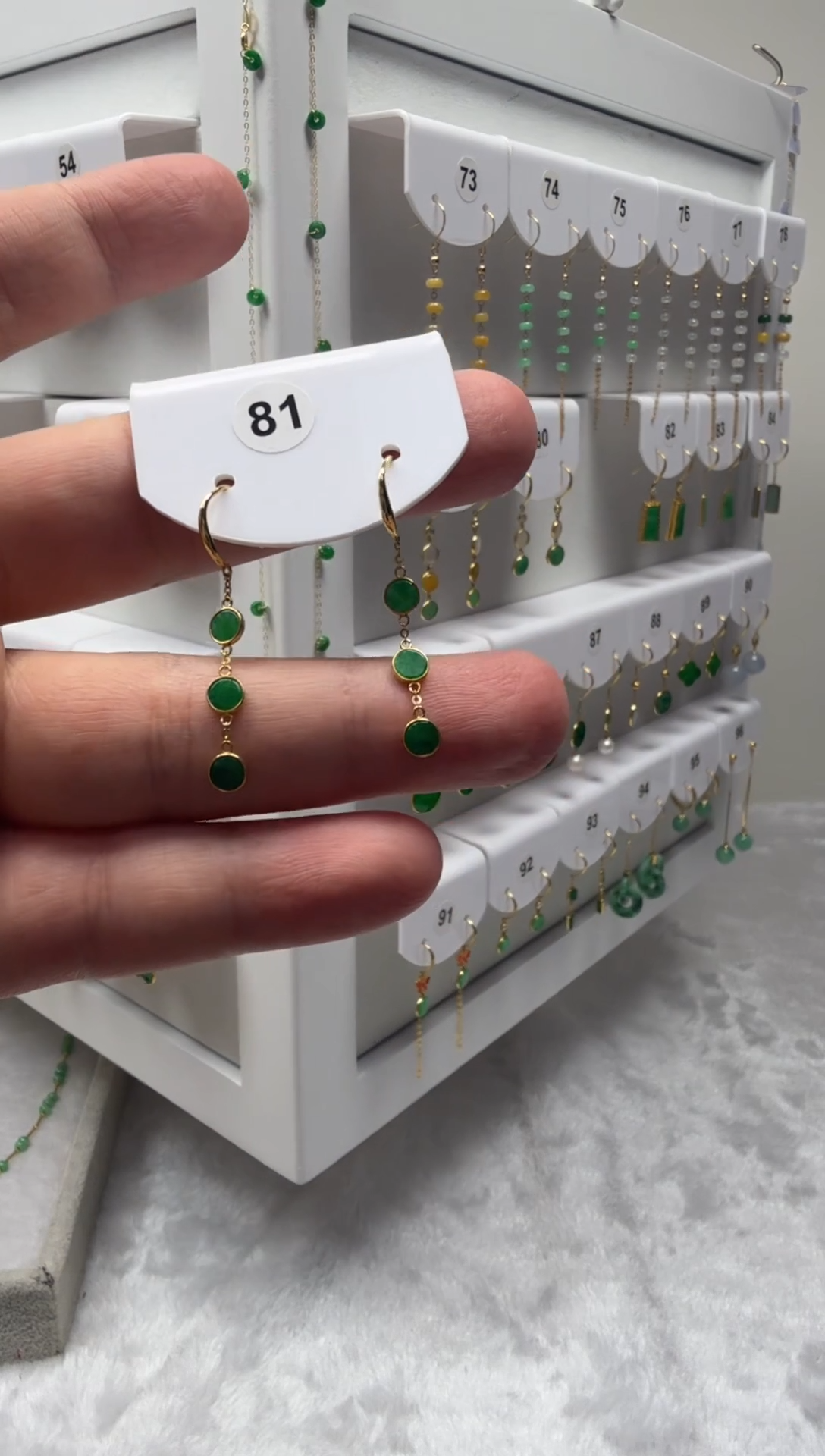 18K金镶嵌翡翠耳饰缅甸天然翡翠a货