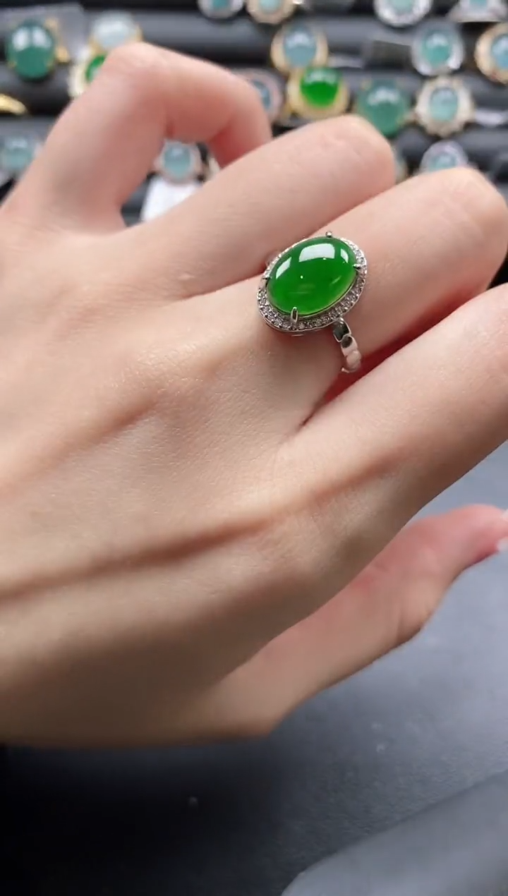【闪购商品】翡翠戒指银S925镶嵌1111