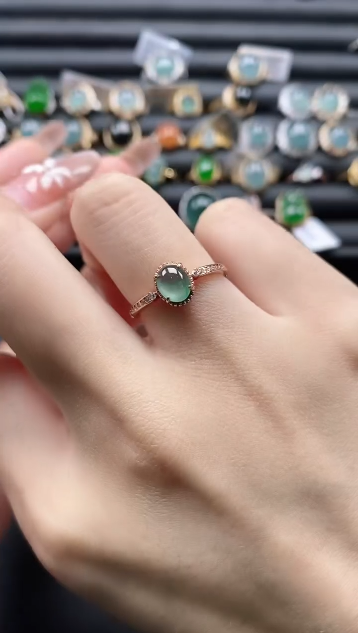 【闪购商品】翡翠戒指银S925镶嵌1111