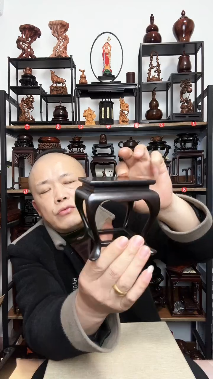 紫砂底座木9正方10.5高