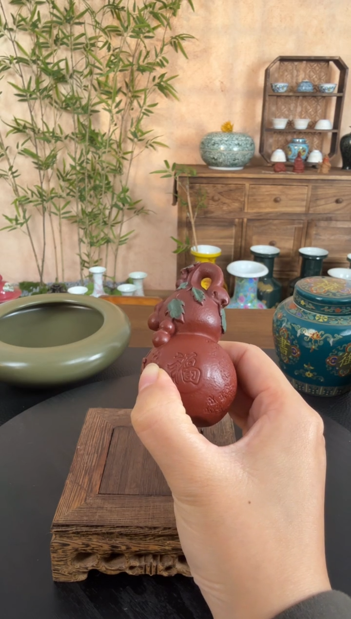 紫砂茶宠手工朱泥紫砂小葫芦