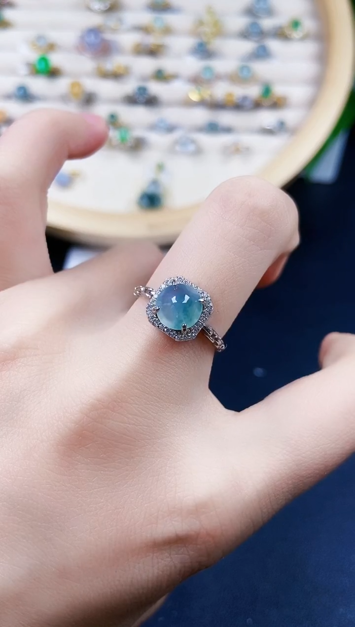 【闪购商品】翡翠戒指银S925镶嵌42425255