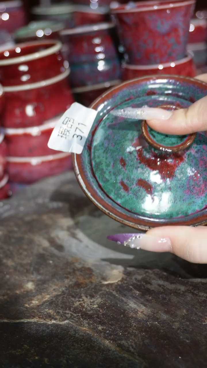 摆件陶精品窑变钧瓷茶器