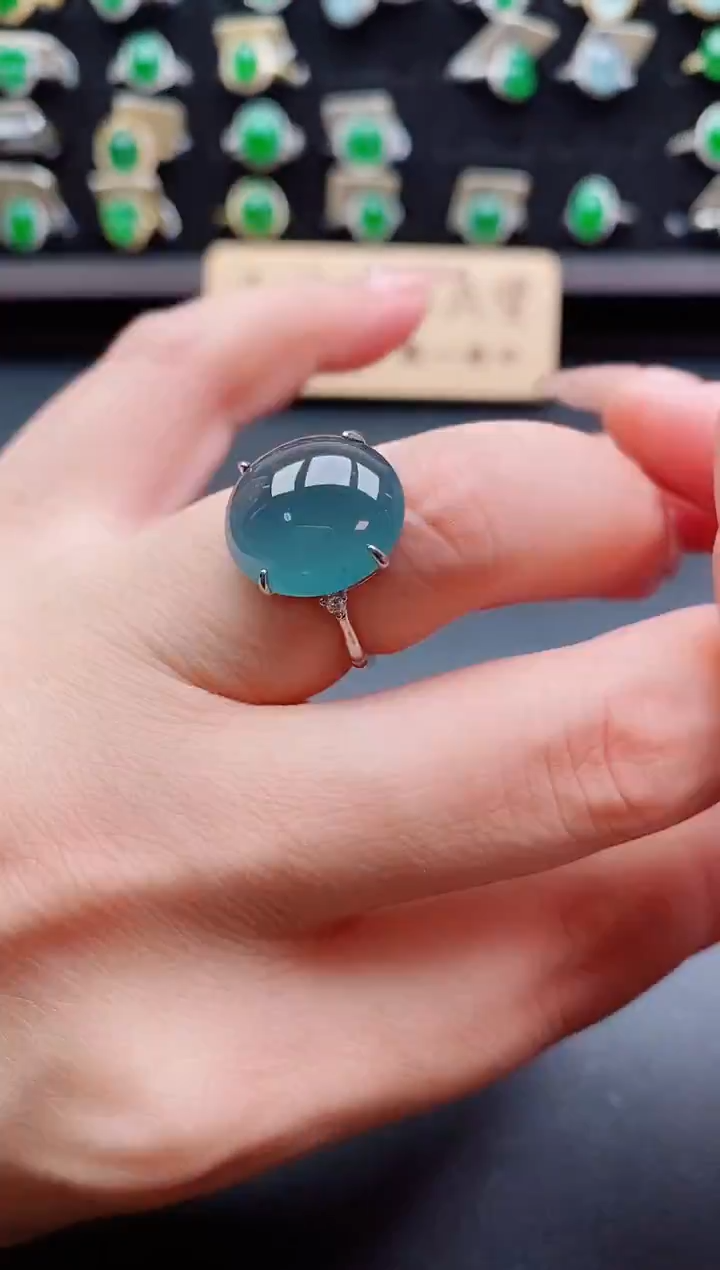 银S925镶嵌戒指翡翠2121