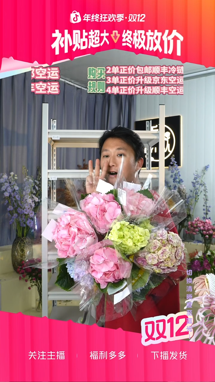 完全开放7号绣球 9枝绣球拍下包邮