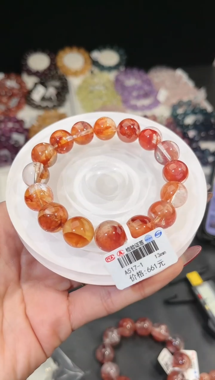 【闪购商品】水晶手链未镶嵌多样性发一红胶花