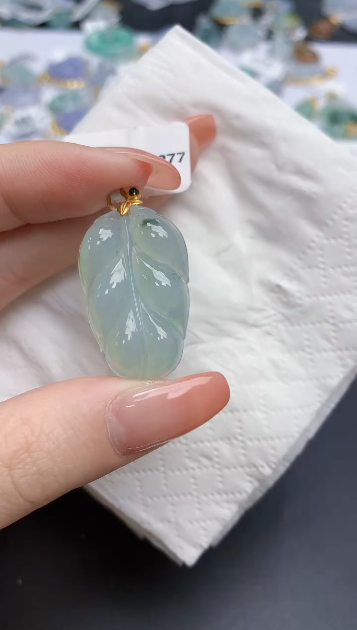 【闪购商品】翡翠颈饰18K金镶嵌天然缅甸翡翠A货