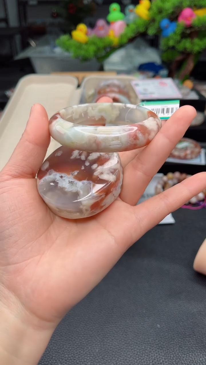 石英质玉未镶嵌手镯59圈口（赠送镯心）S9426