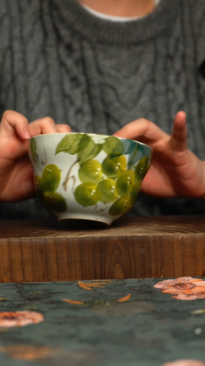杯釉下彩手工手绘同款陶器