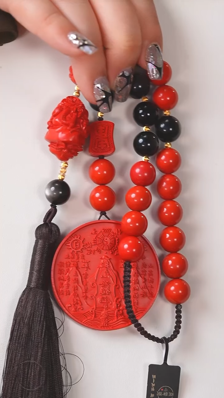 天然辰砂F986 朱砂 山海 钟K  挂件