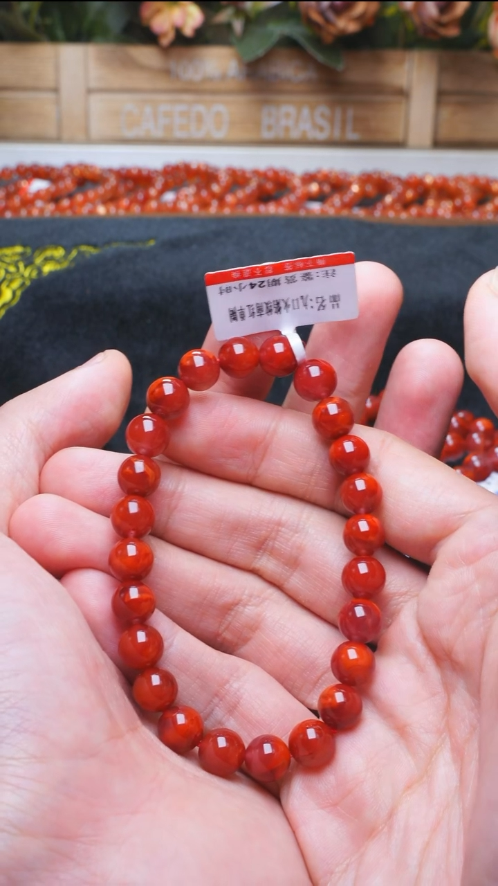 南红玛瑙L002火焰纹南红单圈未镶嵌多样性发其一