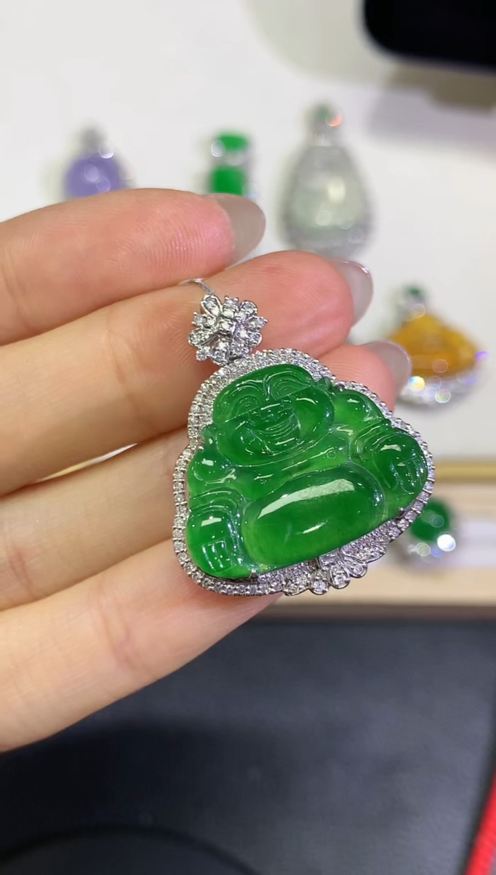 【闪购商品】翡翠颈饰18K金镶嵌团购32