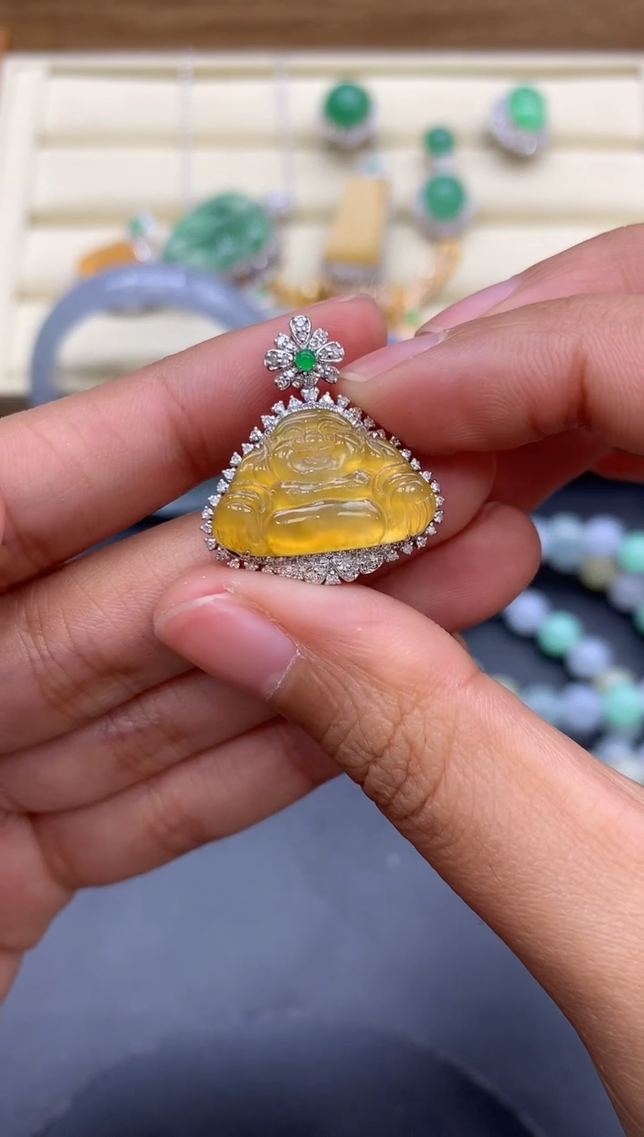 【闪购商品】翡翠颈饰18K金镶嵌391-中国好珍宝