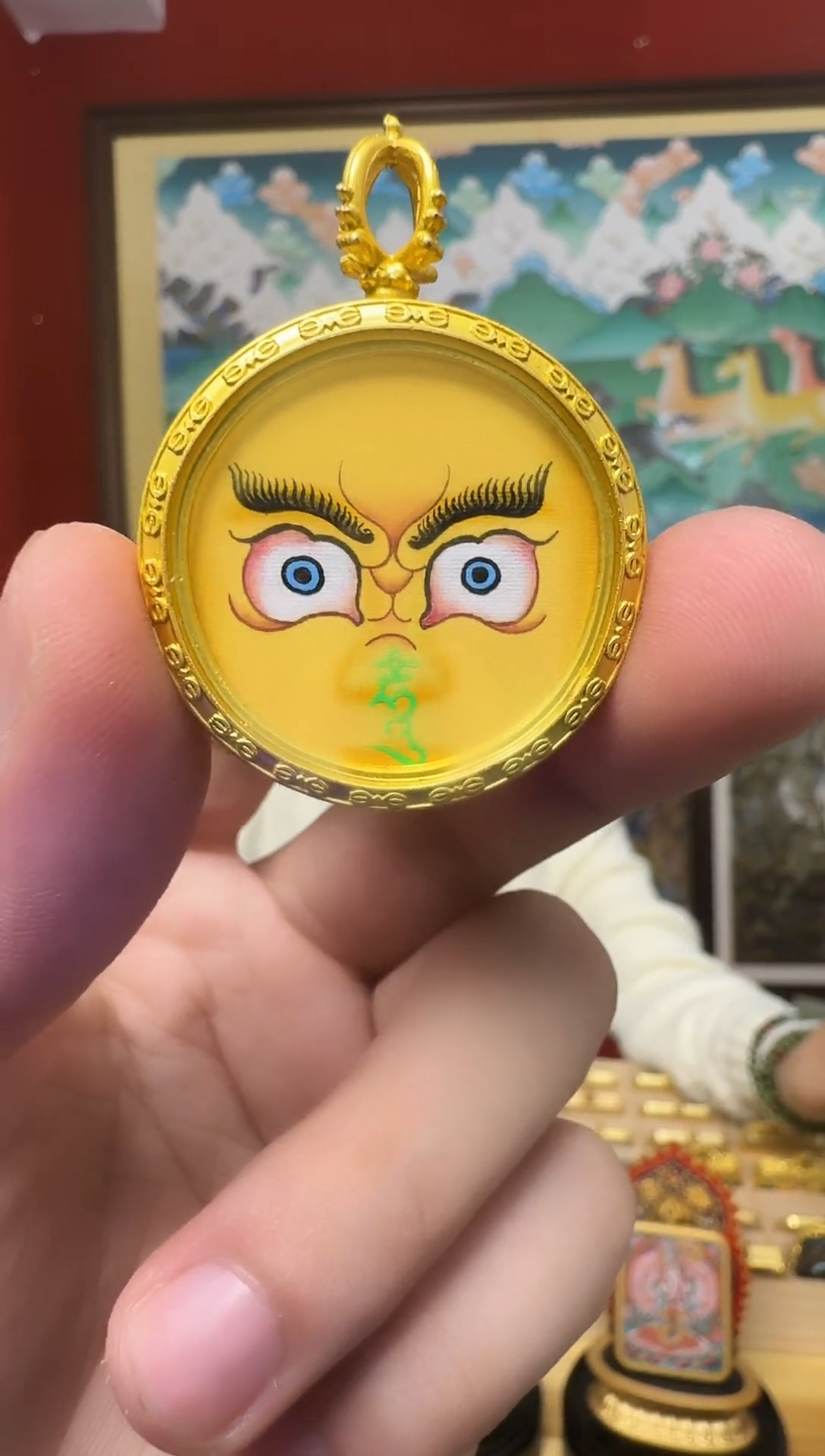 吊坠黄c-热贡纯手绘-刀刀