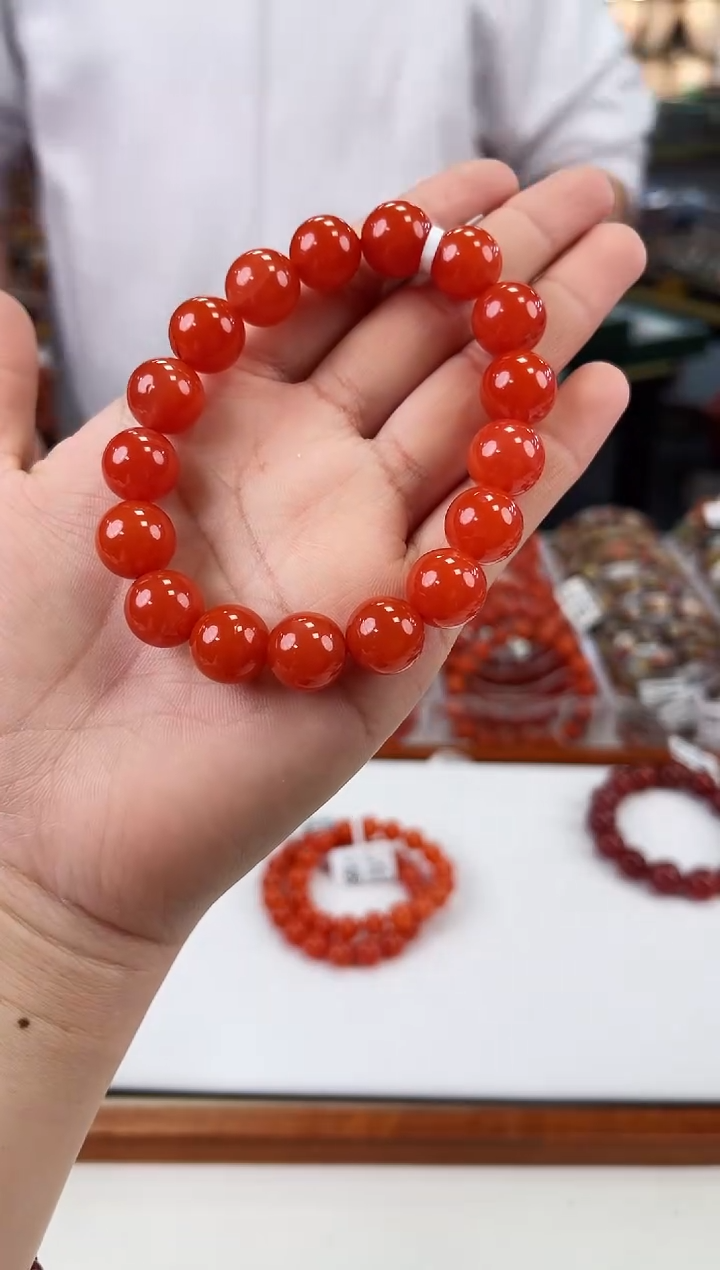 【闪购商品】南红玛瑙滴水洞手串12+未镶嵌一个/条