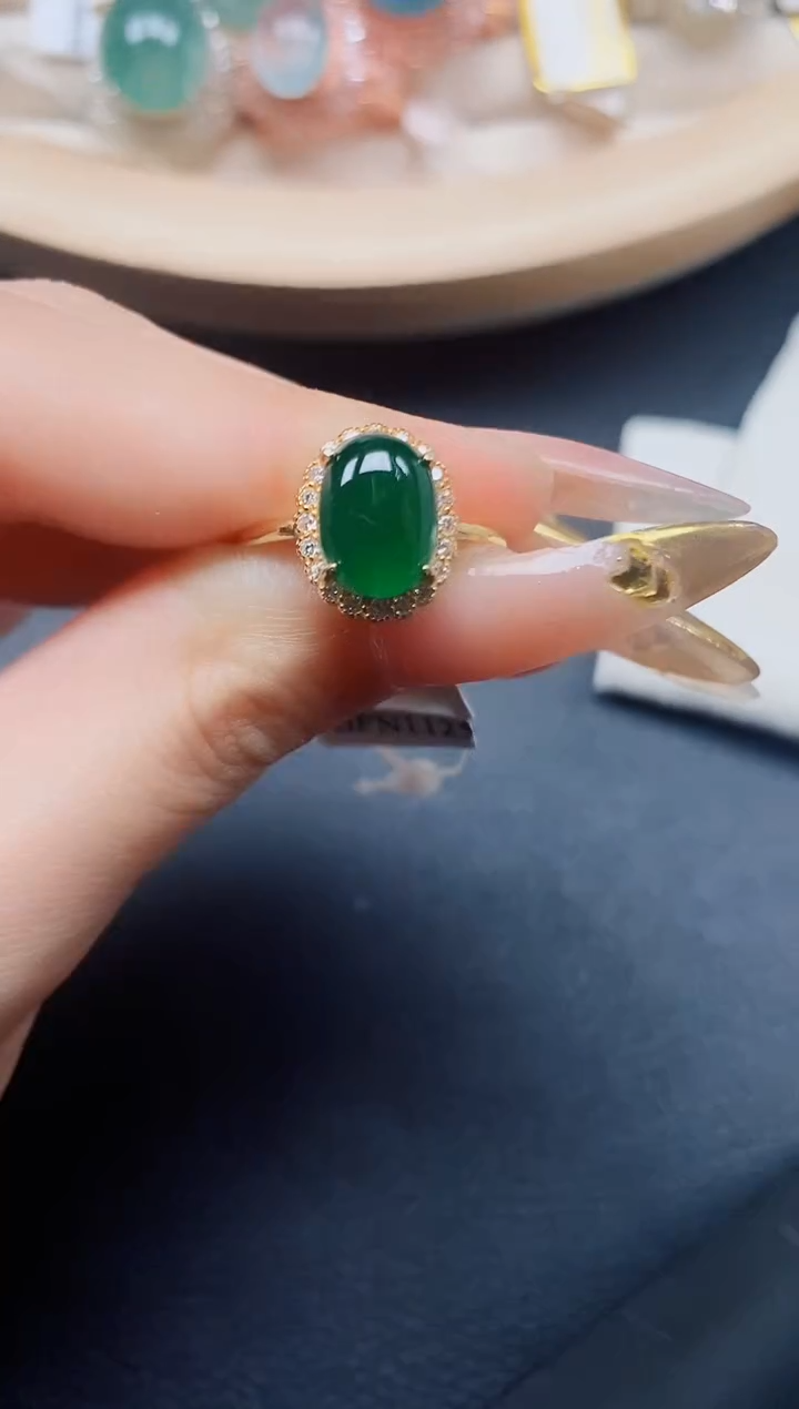 【闪购商品】翡翠戒指银S925镶嵌翡翠