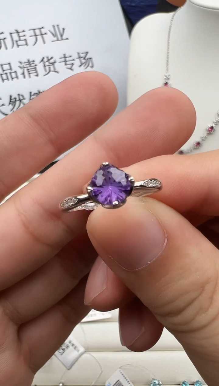银S925镶嵌戒指紫晶11