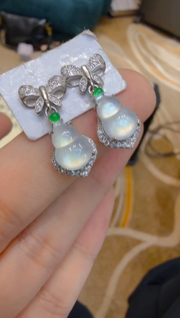 银S925镶嵌翡翠耳饰多样性团购发一件