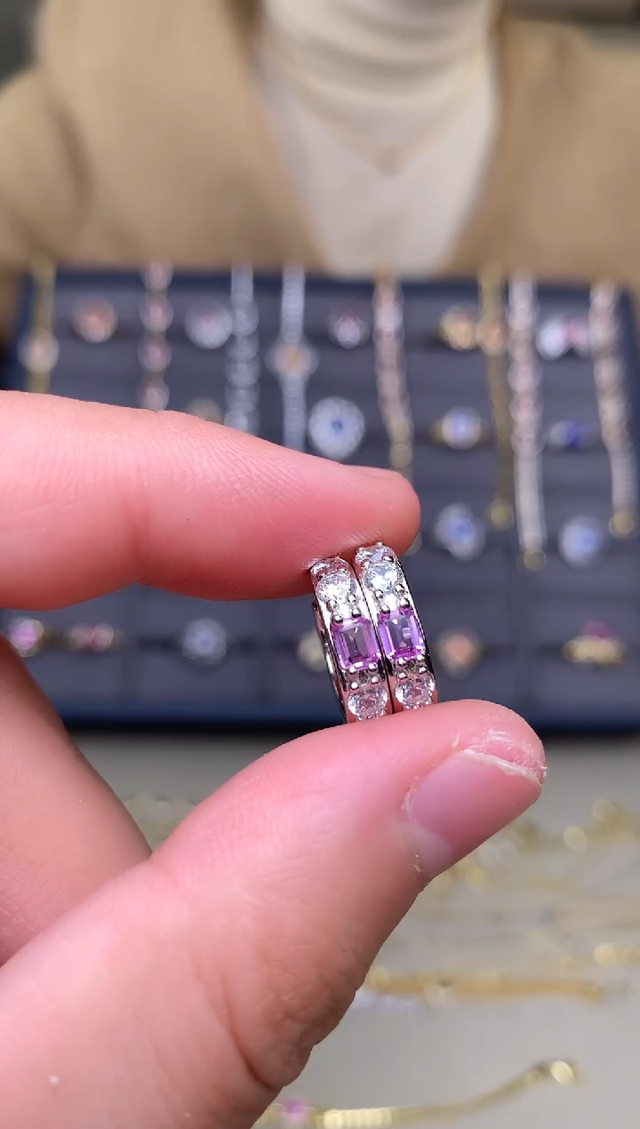 耳饰蓝宝石银S925镶嵌耳饰