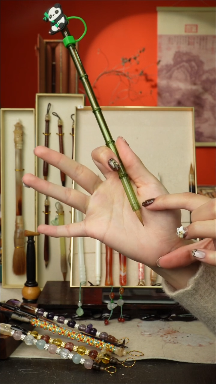 234号闪孤品高货毛笔链接 清水试笔 蘸墨不退