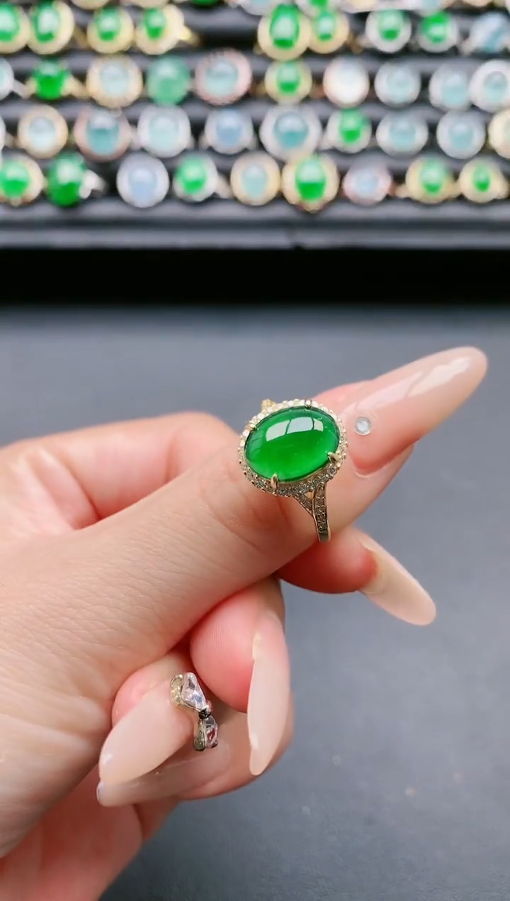 【闪购商品】翡翠戒指银S925镶嵌11111