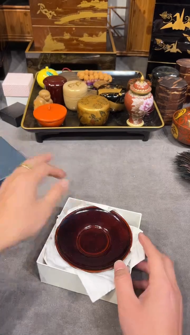 杯垫 五片 大漆漆器大漆漆器