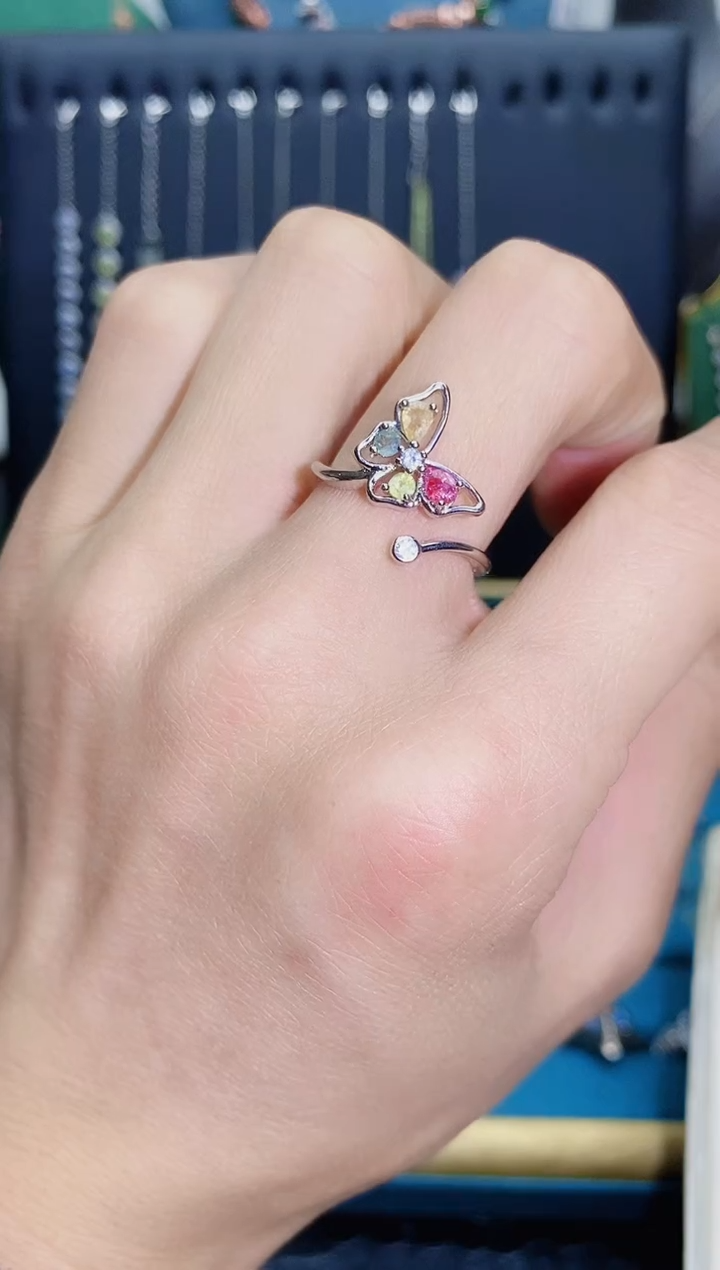 【闪购商品】碧玺戒指银S925镶嵌1121