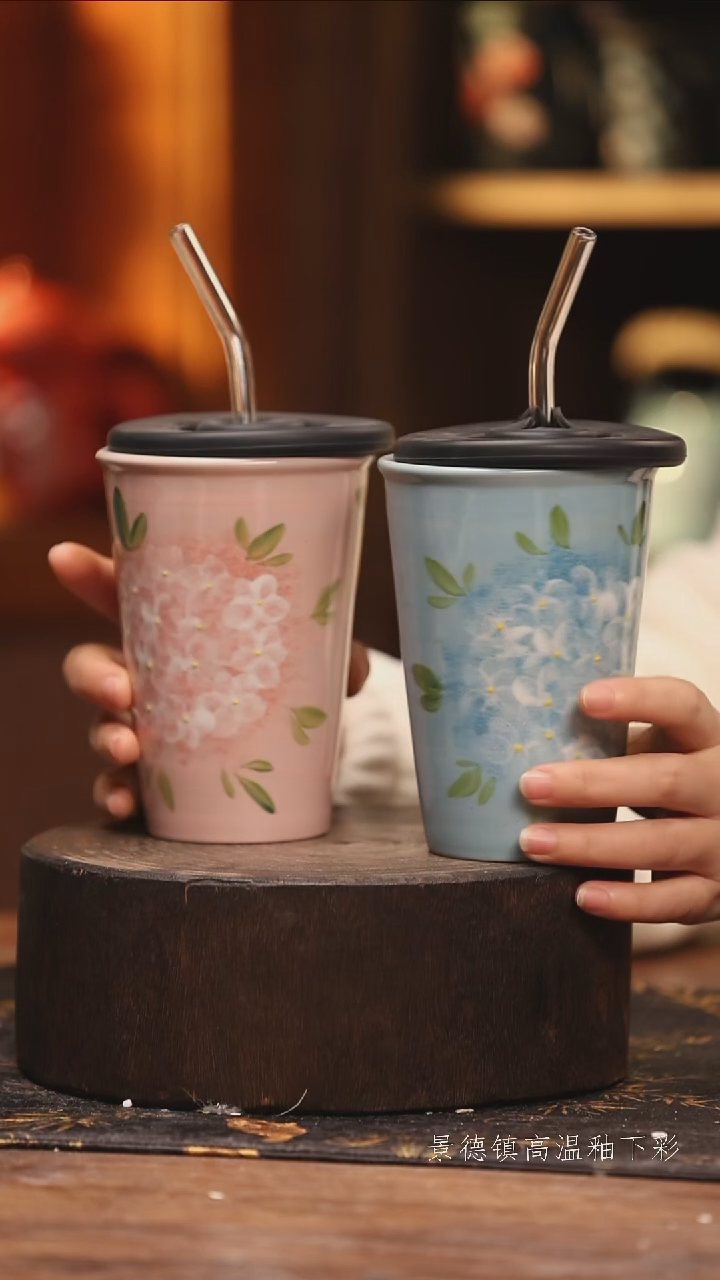 陶瓷景德镇高温釉下手绘陶瓷