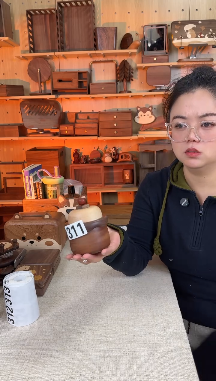 木311乌檀木实木蛋糕收纳盒微瑕款