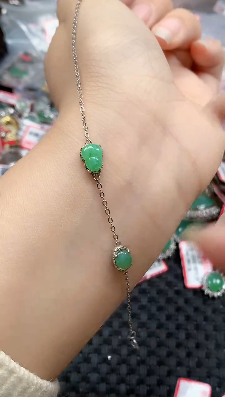 银S925镶嵌戒指翡翠天然A货缅甸翡翠